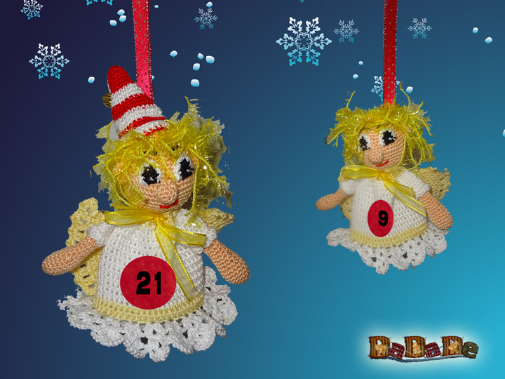 Adventskalender, Struwwelpeter Engel - gehäkelt von Dadade