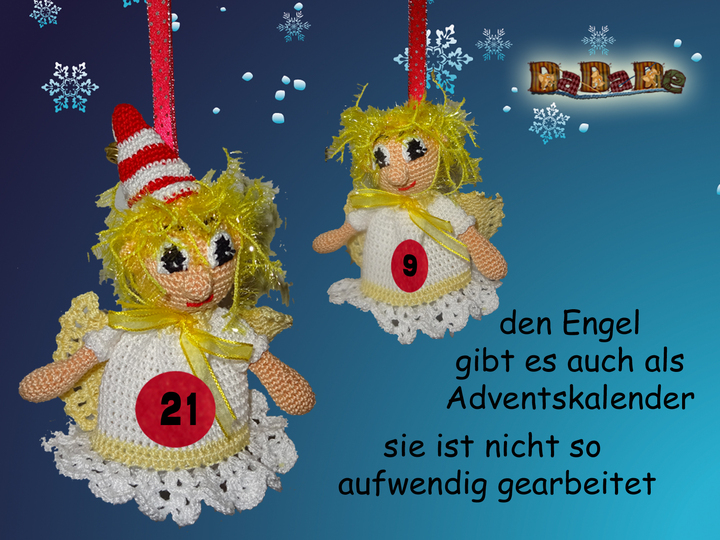 Adventskalender, Struwwelpeter Engel - gehäkelt von Dadade