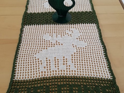 Häkelanleitung Tischläufer "Elch"