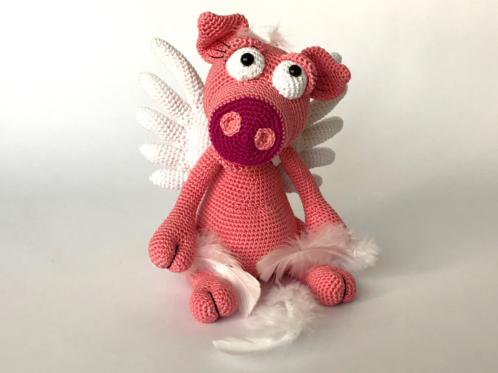 Schweinchen Rosalie das Engelchen und Glücksbringer, Häkelanleitung