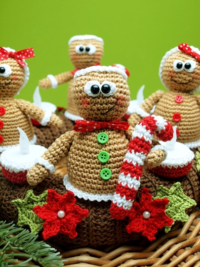 Häkelanleitung Adventskranz mit Lebkuchenmännchen - PDF Datei