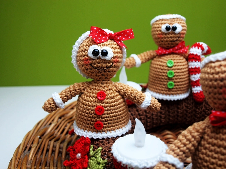 Häkelanleitung Adventskranz mit Lebkuchenmännchen - PDF Datei