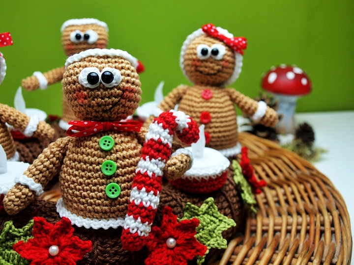 Häkelanleitung Adventskranz mit Lebkuchenmännchen - PDF Datei