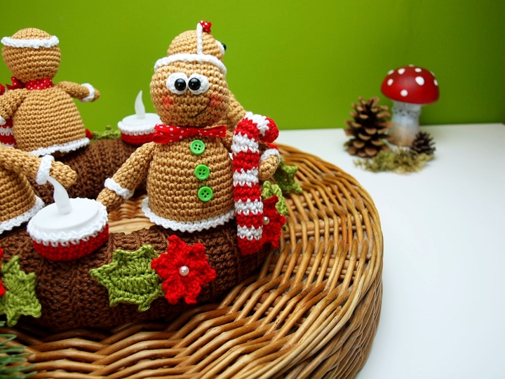 Häkelanleitung Adventskranz mit Lebkuchenmännchen - PDF Datei