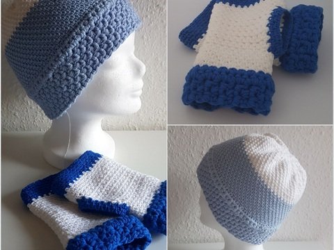 Einfaches Winterset - Mütze und Handstulpen - alle Größen