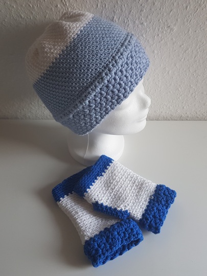 Einfaches Winterset - Mütze und Handstulpen - alle Größen