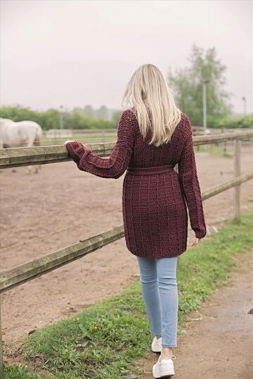 Gehäkelter Cardigan mit Seidentouch aus Seide-Mohairmelange
