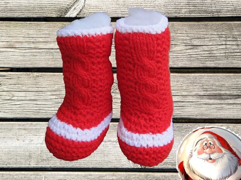 Strickanleitung Babyschuhe ohne Nadelspiel - Sohlenlänge 10 cm - ideal für Anfänger