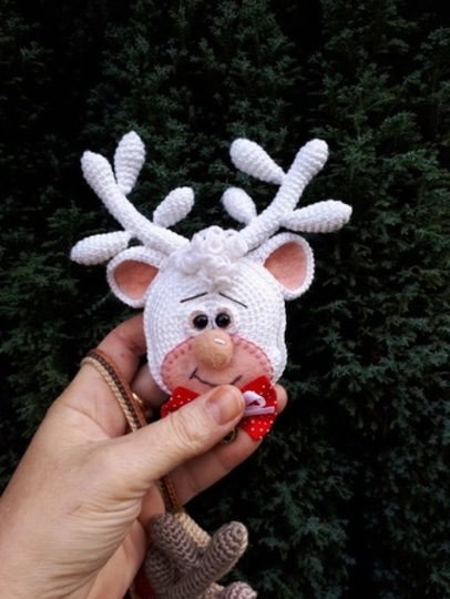 2er Set Anleitung Amigurumi Rentier und Schneemann Baumschmuck