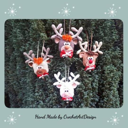2er Set Anleitung Amigurumi Rentier und Schneemann Baumschmuck