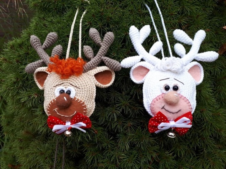 2er Set Anleitung Amigurumi Rentier und Schneemann Baumschmuck