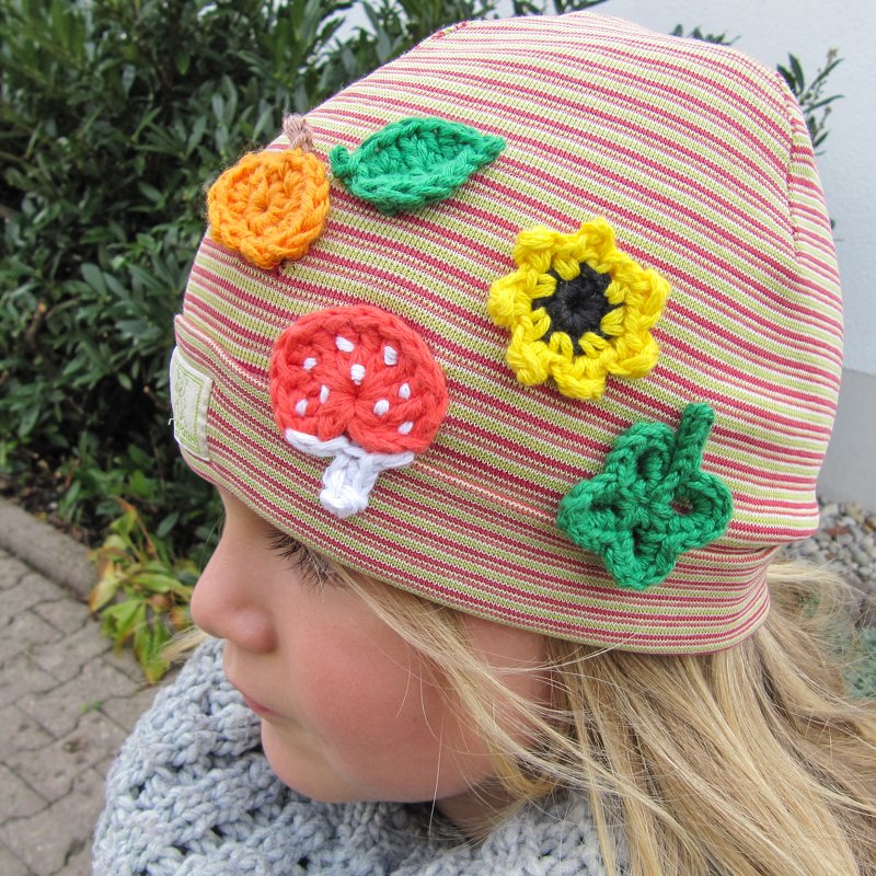Herbst-Applikationen Sonnenblume, Pilz, Apfel, Blatt und Kleeblatt - Bild 2