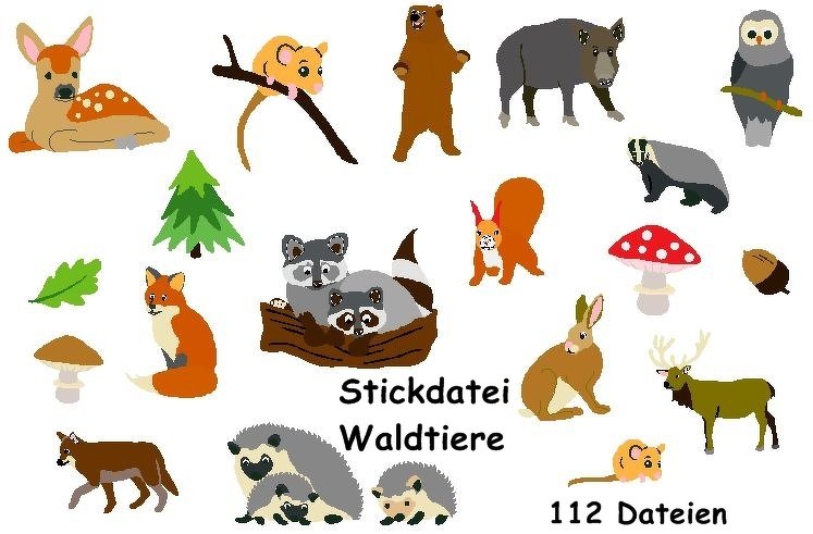 Stickdatei Waldtiere