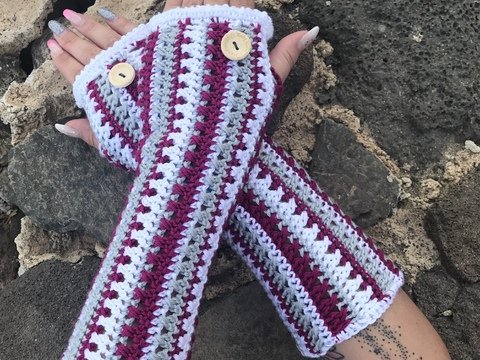 Häkelanleitung Armstulpen "Norge"