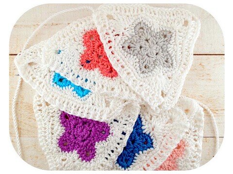 Häkelanleitung Wimpelkette "Sternchen" (Girlande)