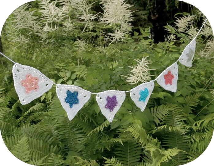 H&auml;kelanleitung Wimpelkette "Sternchen" (Girlande)