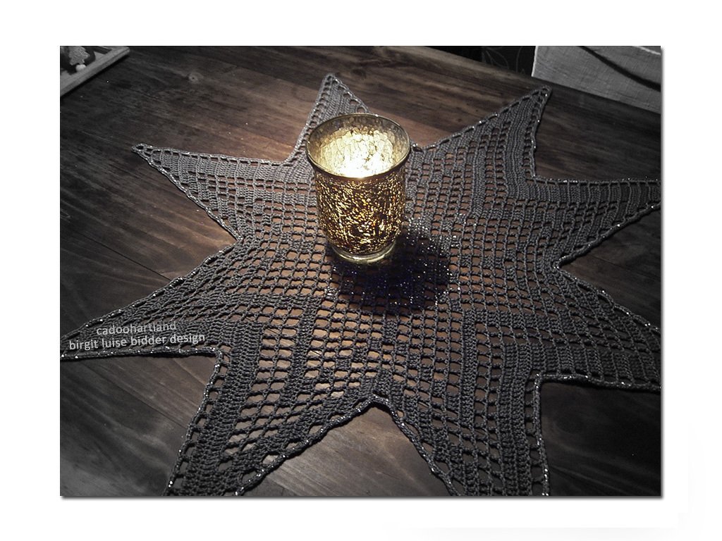 Häkelanleitung JULSTERN - Hardanger Stern - grosse Tischdecke, Weihnachten - Bild 3