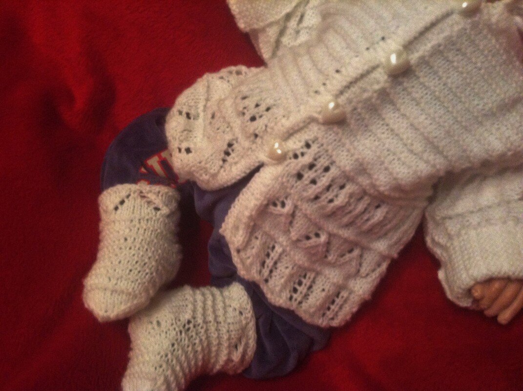 Strickanleitung Taufset Gr,62 für Fortgeschrittene