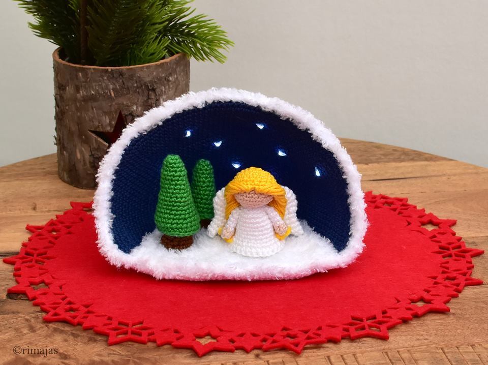 Häkelanleitung, Himmlischer Winterwald mit Engel, Deko und Geschenkidee!