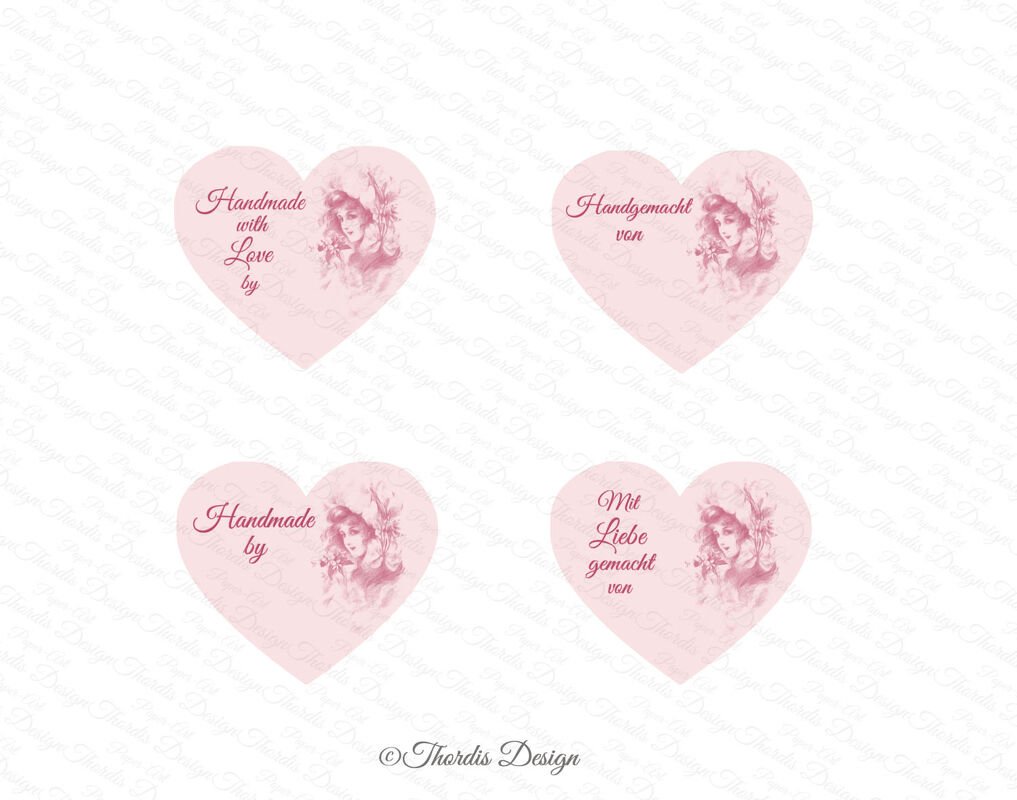Etiketten Label "Handmade" "Handmade with Love" zum Ausdrucken