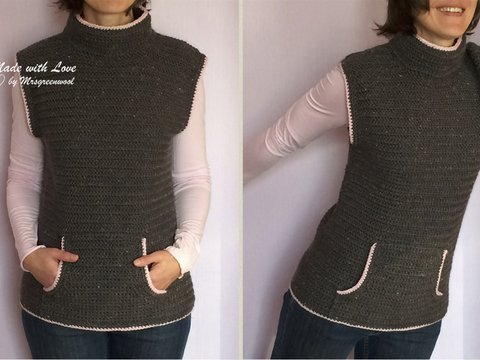 Häkelanleitung für Hoodie in 36/38 40/42 44/46