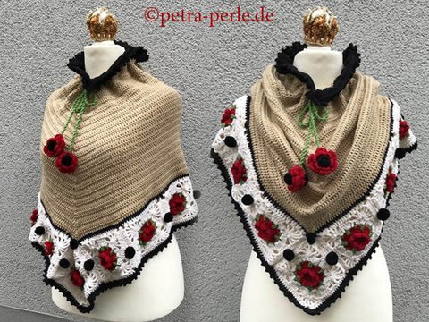 Poncho mit Rosengrannys