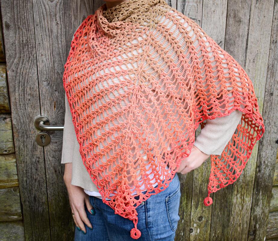 crochet pattern triangular shawl "desert flower" - Image 6