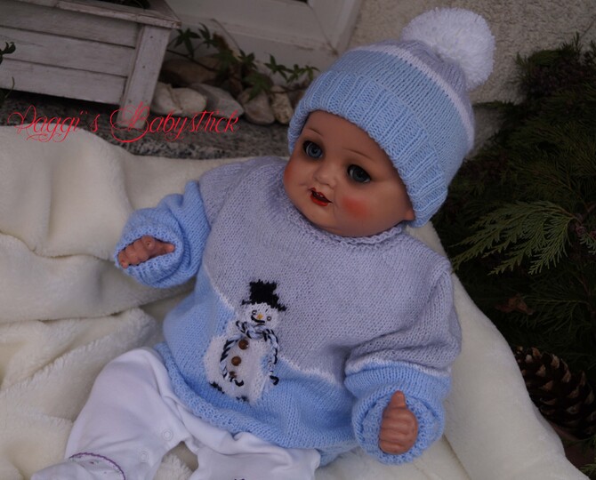 Strickanleitung Modell Schneemann Gr. 70-74