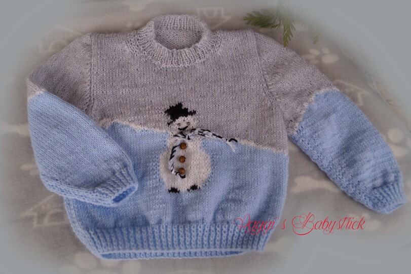 Strickanleitung Modell Schneemann Gr. 70-74