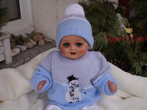 Strickanleitung Modell Schneemann Gr. 70-74