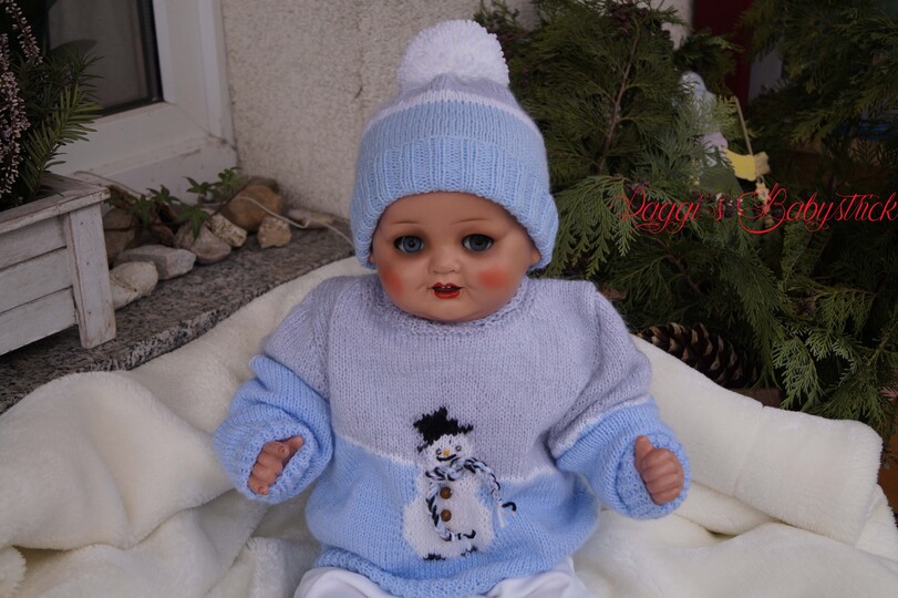 Strickanleitung Modell Schneemann Gr. 70-74