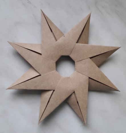Faltstern mit Loch aus 8 Teilen