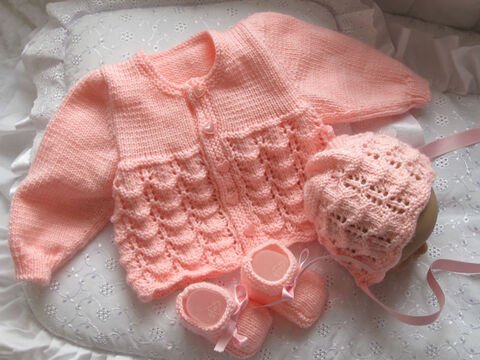 Strickanleitung Modell Wanda Gr. 56 für Baby und Reborn 3-teilig