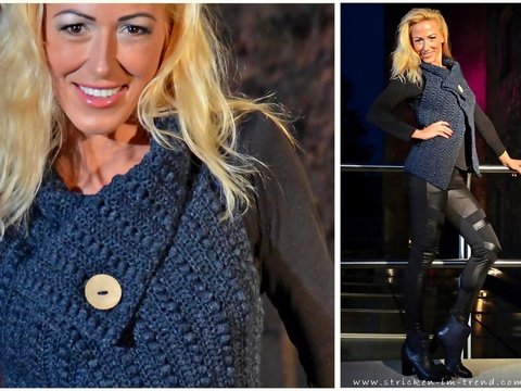 Häkelanleitung für ärmellose Weste | Peek-a-Boo Button Wrap #1