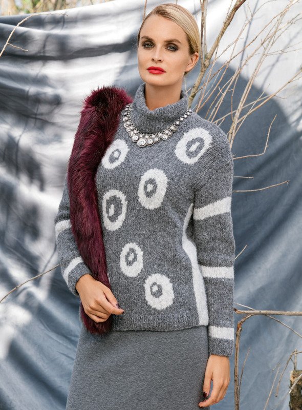 Strickanleitung Stehkragen-Pulli Giada