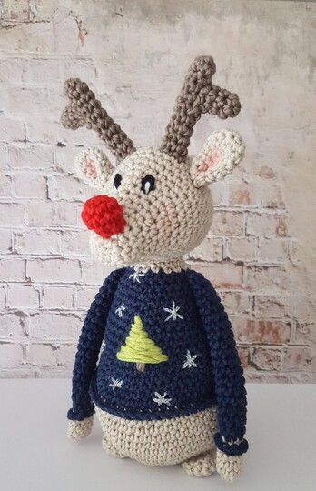 Häkelanleitung Rentier Randolph