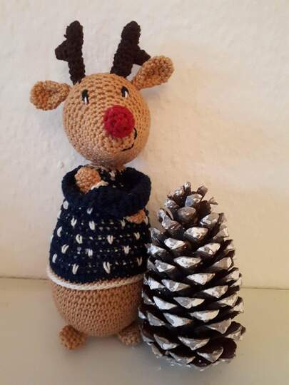 Häkelanleitung Rentier Randolph