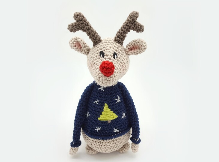 Häkelanleitung Rentier Randolph