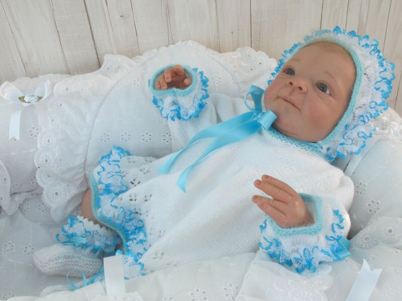 Strickanleitung Modell Julia 3-teilg Gr.50/56 für Baby und Reborn