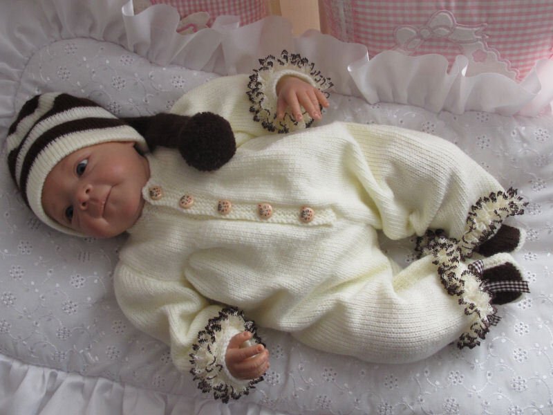 Strickanleitung Modell Romeo 3-teilig Gr. 50/54 für Baby und Reborn