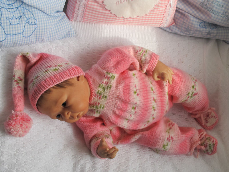 Strickanleitung Modell BUNT Gr. 50/54 3-teilig für Reborn und Baby