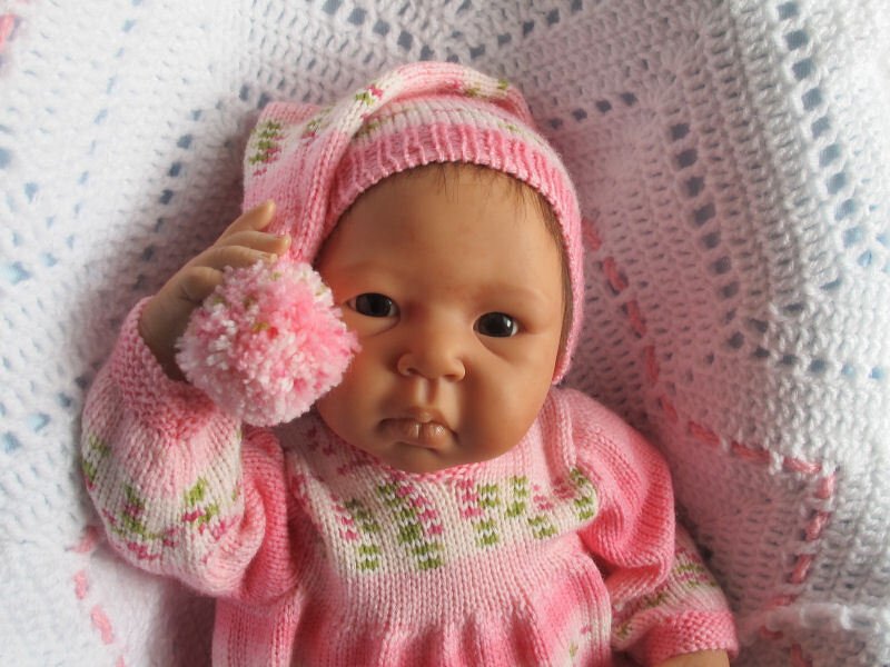 Strickanleitung Modell BUNT Gr. 50/54 3-teilig für Reborn und Baby - Bild 5