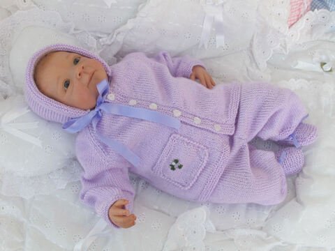 Strickanleitung Babyset Modell Ulla Gr. 50/54 4-teilig