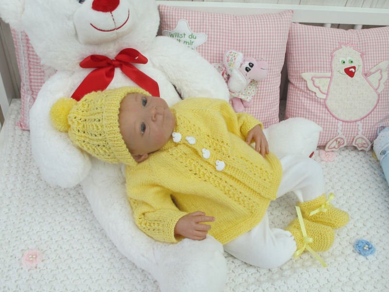 Strickanleitung Babygarnitur Gr. 50 Dieter 3-teilig