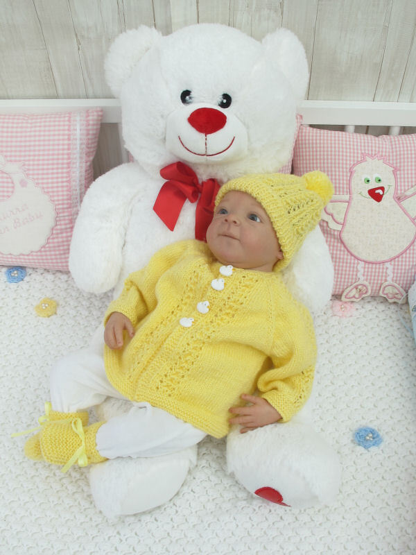 Strickanleitung Babygarnitur Gr. 50 Dieter 3-teilig