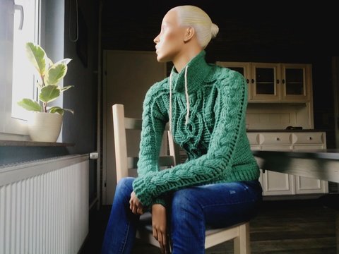 Häkelanleitung Zopfpullover Klarissa Gr.32/34 bis 52/54