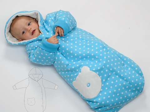 Baby Schlafsack NEVIO – Winter Kapuze Datei 50/56–98/104