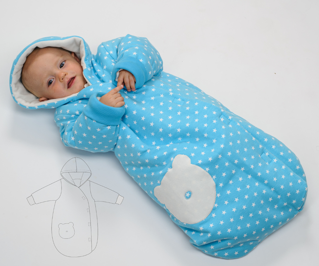 Baby Sleeping Bag NEVIO – Hooded PDF Pattern 0m-4y