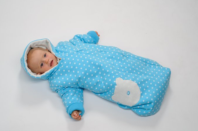 NEVIO Baby outdoor sleep sack sewing pattern lined with cuffs + hood