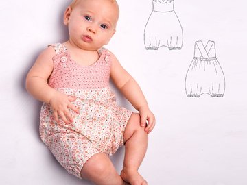 Baby Strampler LUNA & Latzhose CHARLOTTE – Datei 50/56–86/92
